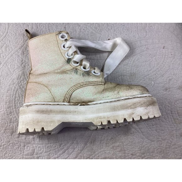 Dr. Doc Martens Womens Molly Glitter Platform Boots W/ White Satin Laces*size 6 - Picture 10 of 16